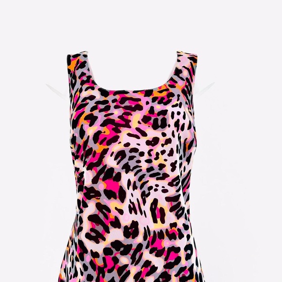 Per Una Womens Midi Dress UK16 Multicolour Leopard Print Y2k bias cut dress M&S - Picture 2 of 8